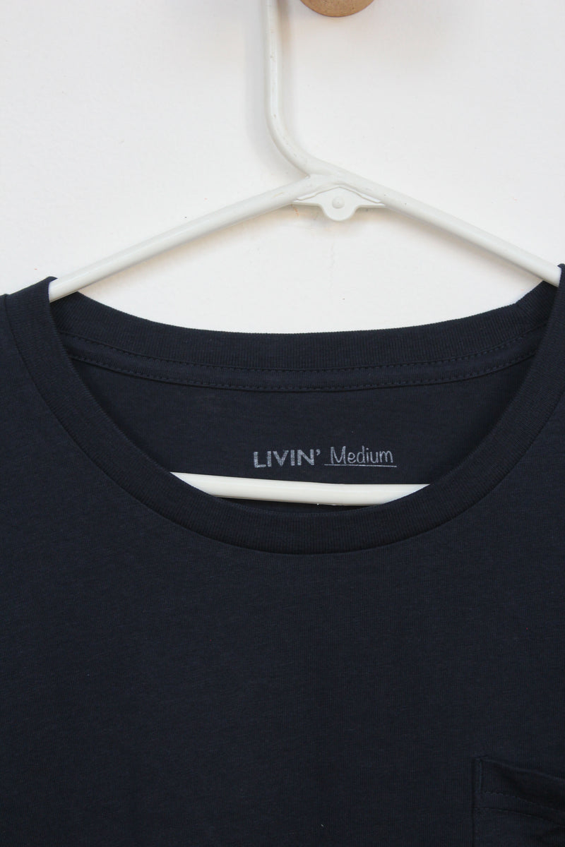 Woodshop Measure Twice pocket t-shirt (Navy) – Woodshop SF