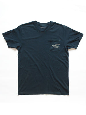 Open image in slideshow, Woodshop Measure Twice pocket t-shirt (Navy)
