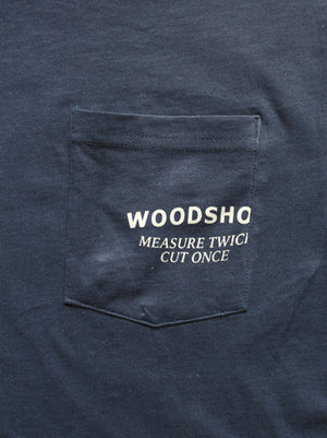 Woodshop Measure Twice pocket t-shirt (Navy)