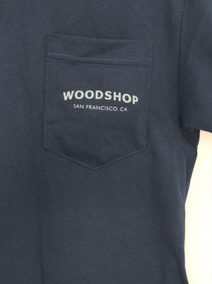 Woodshop Logo pocket t-shirt (Navy Blue)